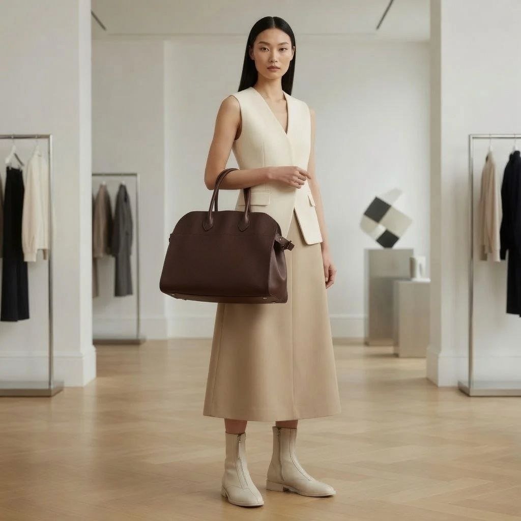 MGX-38DB BIG MARGU DARK BROWN HIGH QUALITY LEATHER TOTE BAG
