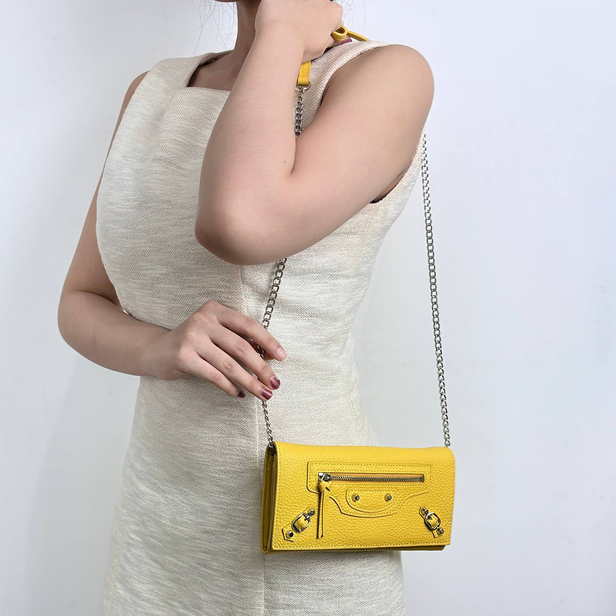 PMB-20YL YELLOW OF TRIAS CLUTCH WALLET WITH LONG STRAP